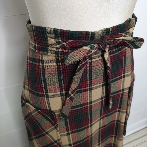Vintage plaid wool maxi skirt size XS - Picture 4 of 8